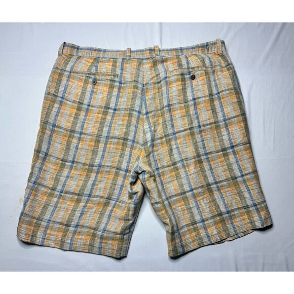 Tommy Bahama Men's Blue Orange Linen Chino Shorts - Size 41x10 *READ* - Picture 2 of 7